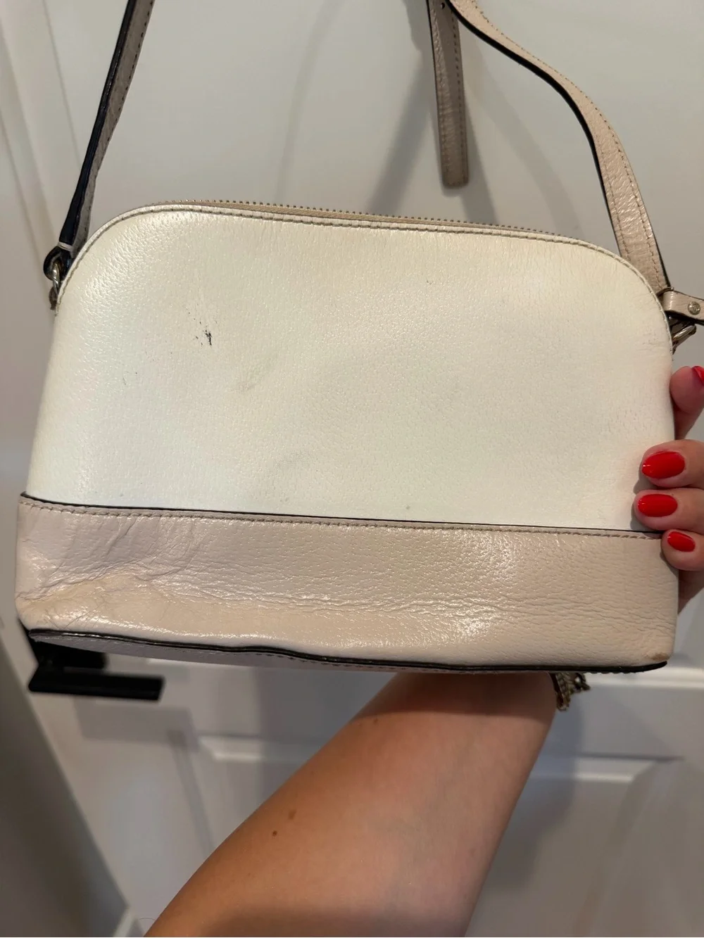 kate spade Cream Crossbody with Blush Trim and Adjustable Strap